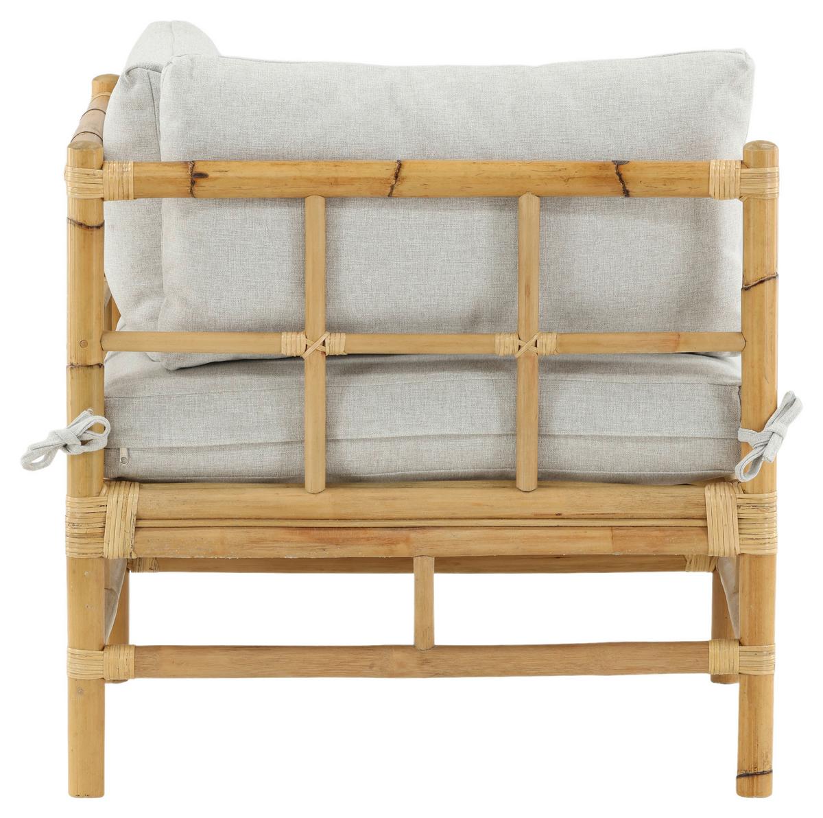 Loungeeckteil Cane Bambus Rattan ca. 75x70 cm - Hellbraun, KONVENTIONELL, Holz/Textil (75/70/74cm) - Gardenson