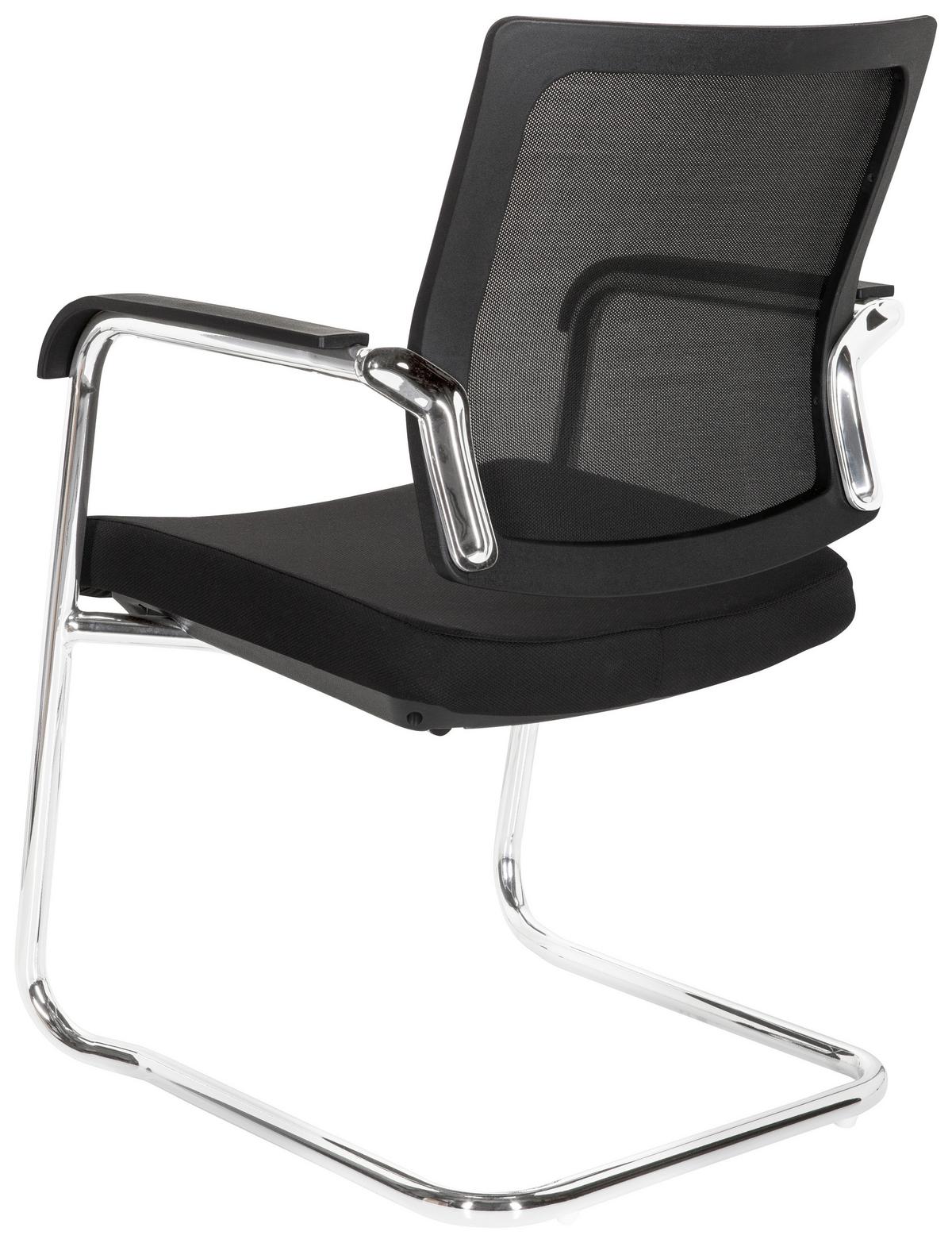 Konferenčni Stol Levia V, Črna - črna, Moderno, kovina/tekstil (48/90/58cm) - MID.YOU