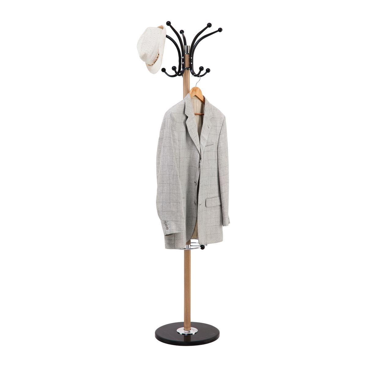 Kleiderständer Mucki In Schwarz/eichefarben - Eichefarben/Schwarz, Modern, Stein/Metall (39/171cm) - Mömax