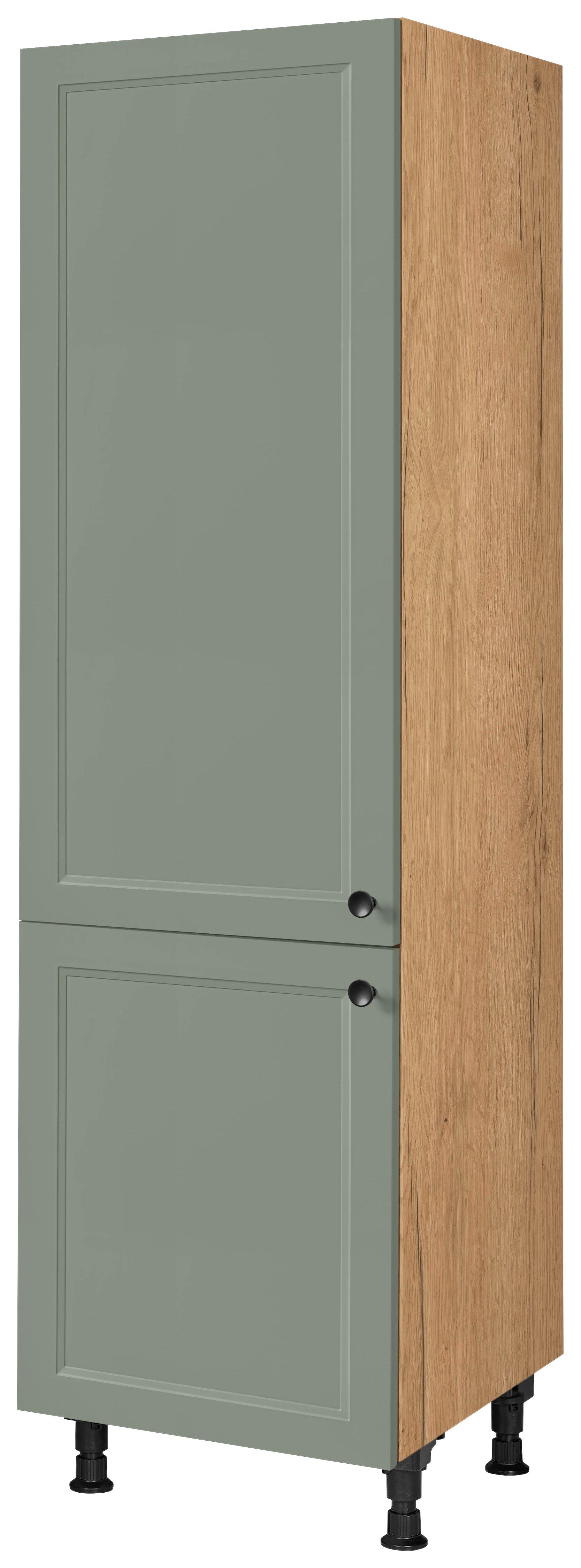 Geräteumbauschrank Cascada Grün - Edelstahlfarben/Eichefarben, MODERN, Holzwerkstoff/Metall (60/216,6/58cm) - Nobilia