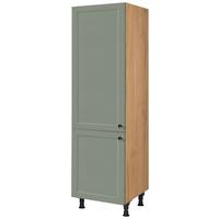 Geräteumbauschrank Cascada Grün - Edelstahlfarben/Eichefarben, MODERN, Holzwerkstoff/Metall (60/216,6/58cm) - Nobilia