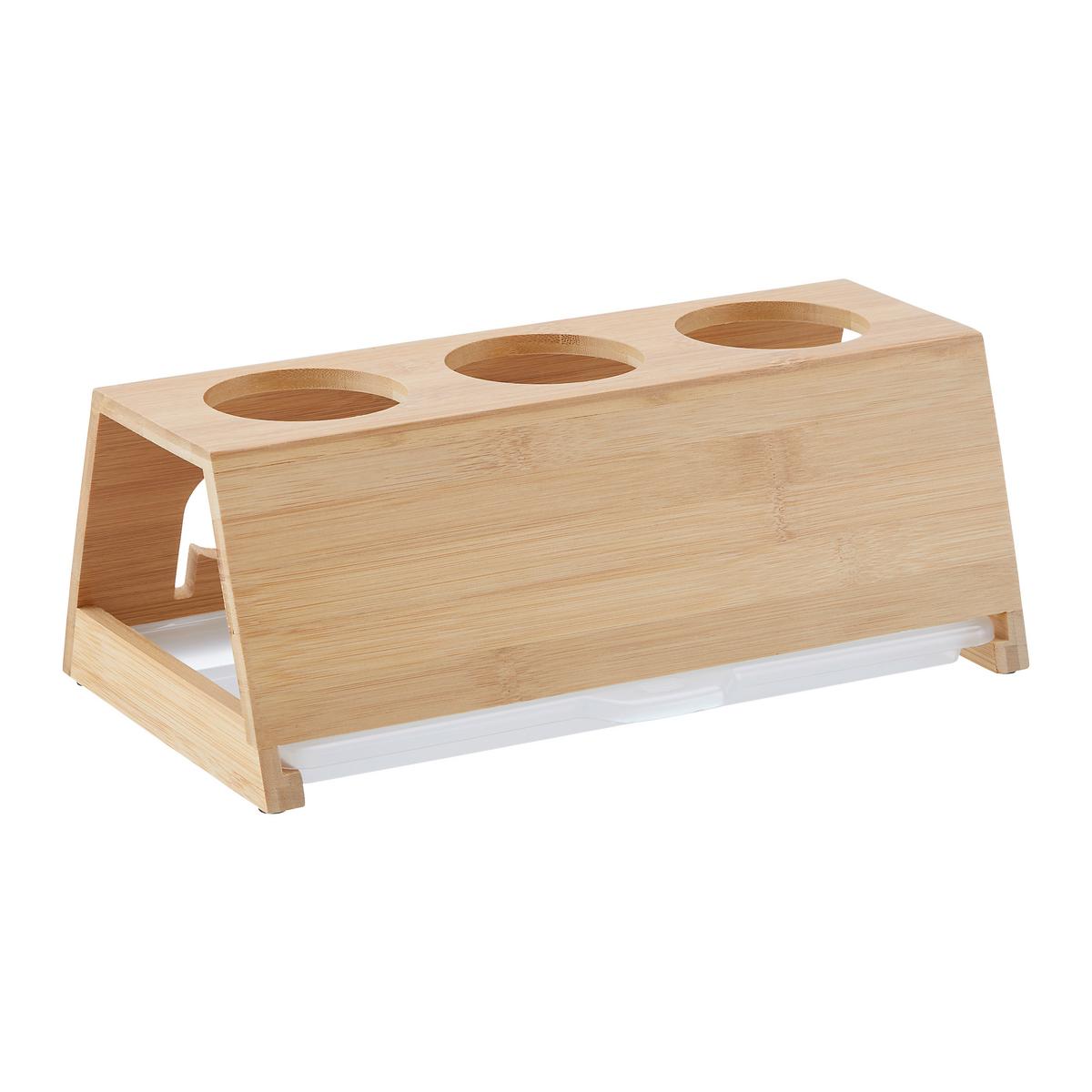 UCHWYT NA BUTELKI BAMBUS NATURFARBEN - kolor naturalny, Basics, drewno (32/12/17,5cm)