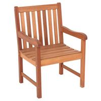 Gartensessel Santos aus Eukalyptus Naturfarben - Naturfarben, Basics, Holz (57/89/58cm) - Gardenson