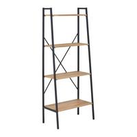 Standregal Giorgia ca. 60x148 cm Naturfarben/Schwarz MDF - Schwarz/Naturfarben, MODERN, Holz/Metall (60/148/32cm) - Bessagi Home