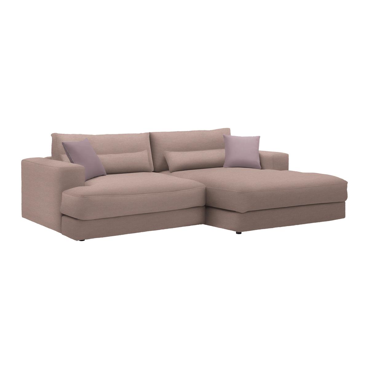 Ecksofa Fabiona rechts Flieder - Schwarz, MODERN, Holz/Kunststoff (268/85/194cm) - Premium Living