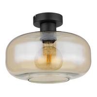 Deckenleuchte Giuseppe in Schwarz max. 40 Watt - Schwarz, Design, Glas/Metall (28/20,5cm) - Globo