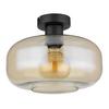 TAKLAMPA ZIRLOP - bärnstensfärgad/svart, Modern, metall/glas (28/20,5cm) - Mömax