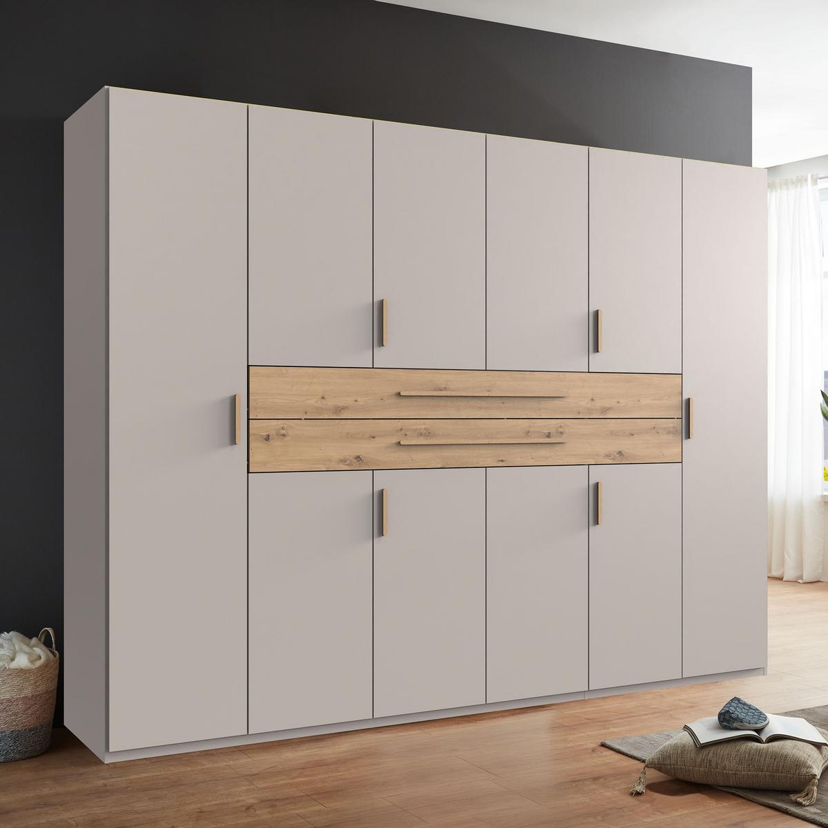 Kleiderschrank Lumio Kaschmir/Eiche Artisan - Kaschmir/Eiche Artisan, KONVENTIONELL, Holzwerkstoff (270/208/65cm) - Modern Living