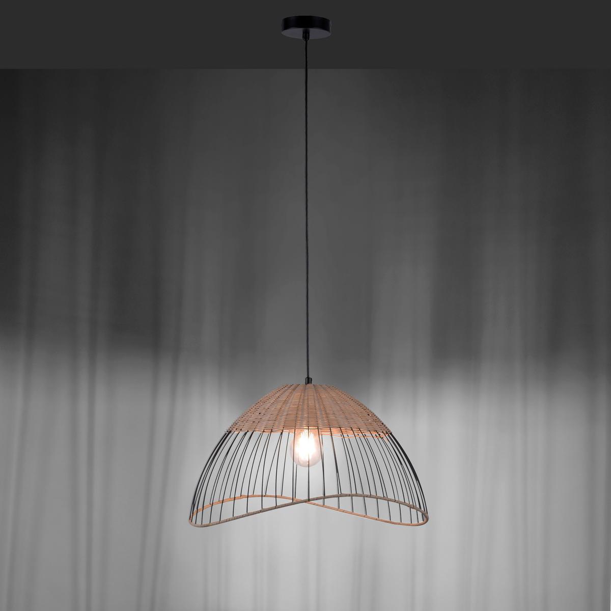 LAMPA WISZĄCA 30207-79AO KORE - kolor drewna eukaliptusowego/czarny, Natur, tworzywo sztuczne/metal (48/48/120cm) - Just Light