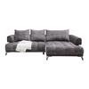 Ecksofa Morgan Graphitfarben - Graphitfarben/Schwarz, MODERN, Textil/Metall (262/67-87/184cm) - Mömax