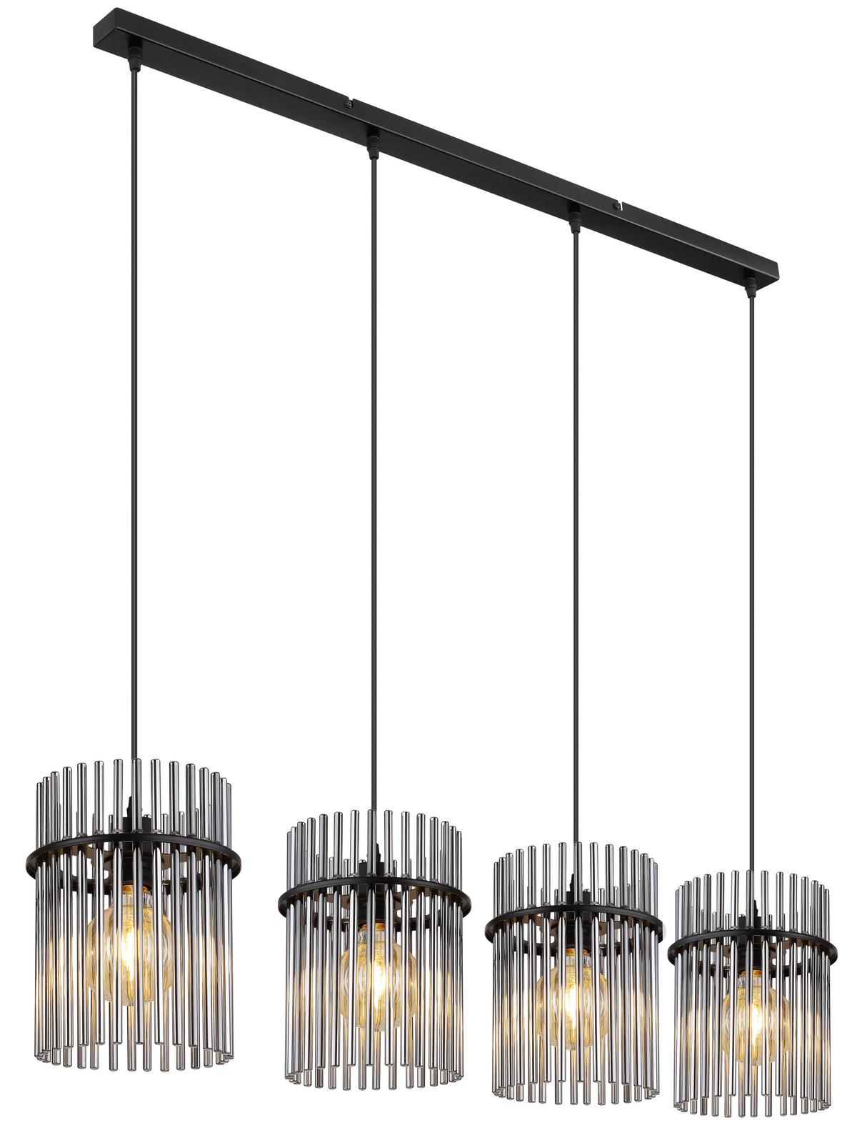 LAMPA WISZĄCA 15698-4H - czarny/szary, Trend, tworzywo sztuczne/metal (110/20/140cm)