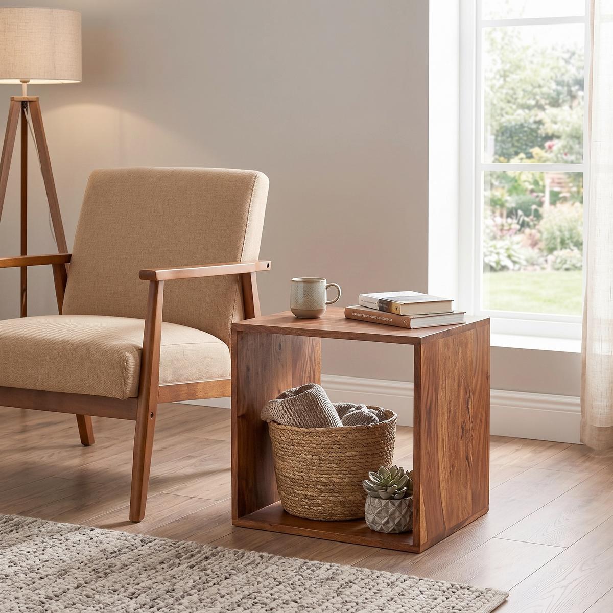 Regal Mumbai Sheeshamholz - Sheeshamfarben, MODERN, Holz (43,5/43,5/33cm) - MID.YOU