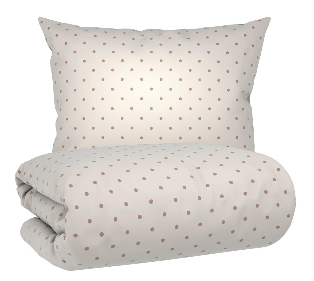 BETTWÄSCHESET DOTS - Taupe/Creme, Modern, Textil (160/210cm) - Mömax