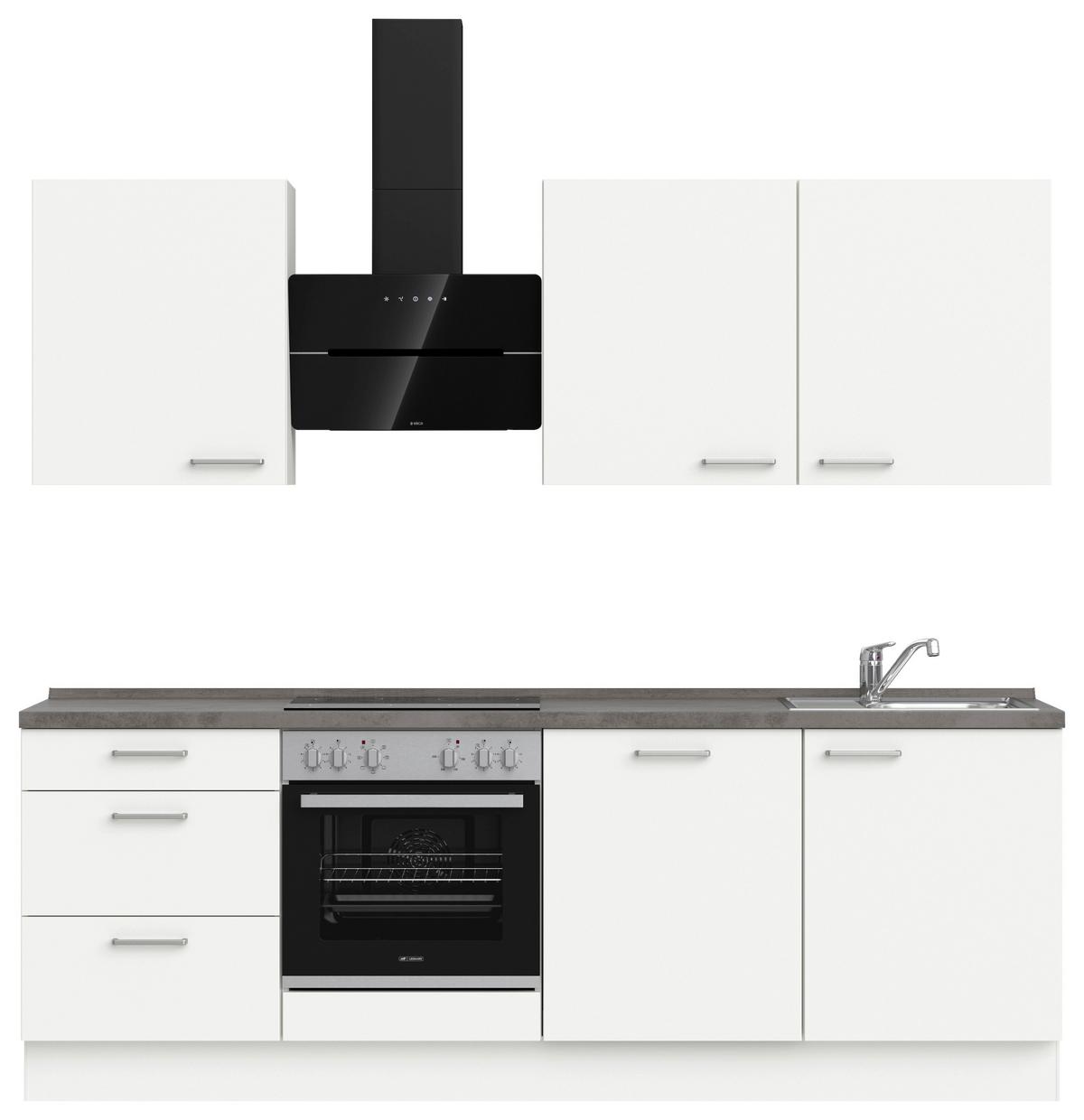 Küchenleerblock Touch High o. Geräte Weiß - Edelstahlfarben/Weiß, MODERN, Holzwerkstoff/Metall (240cm) - Nobilia