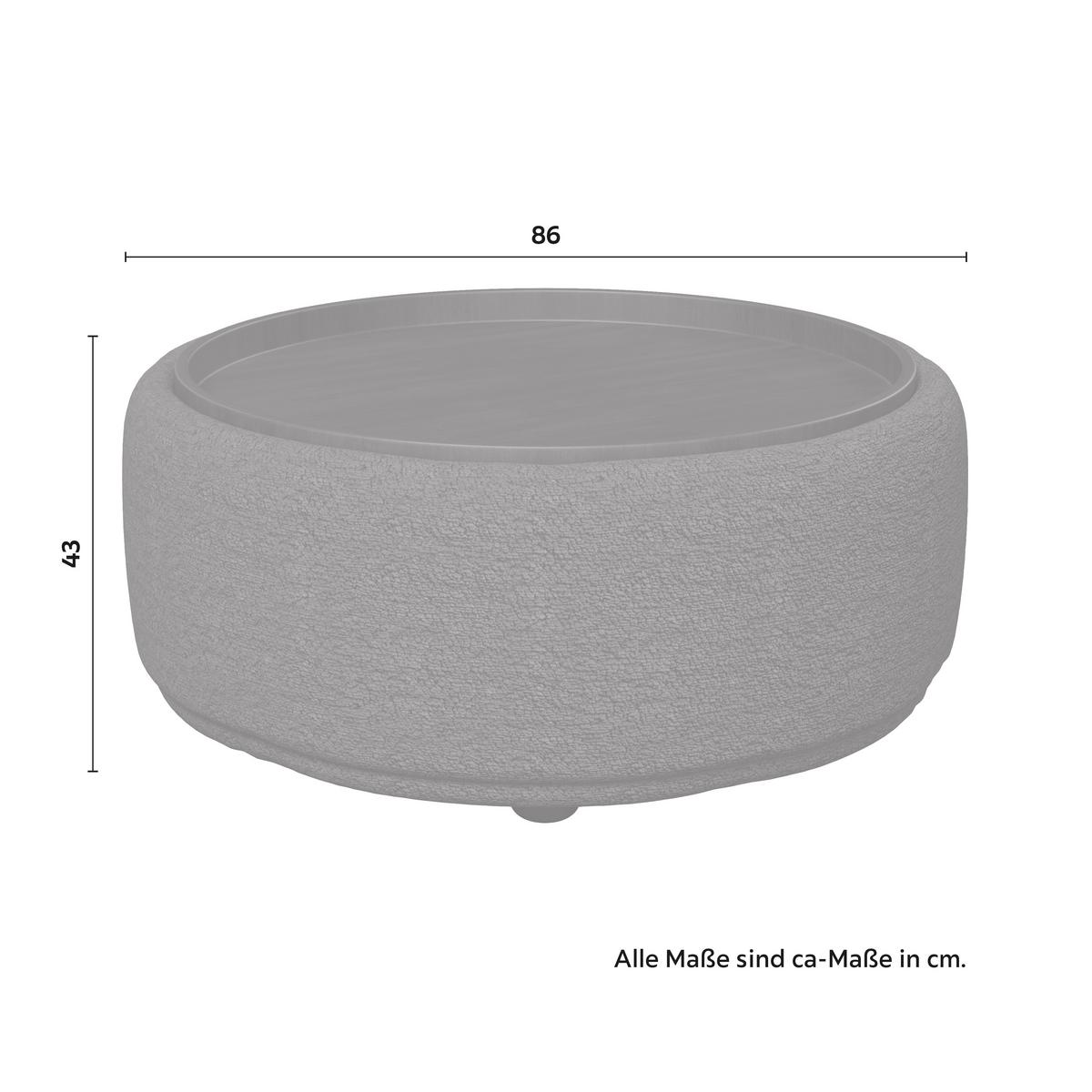 Couchtisch Kira Chenille Schwarz/Walnuss - Schwarz, MODERN, Holz/Textil (86/43/86cm) - Bessagi Home