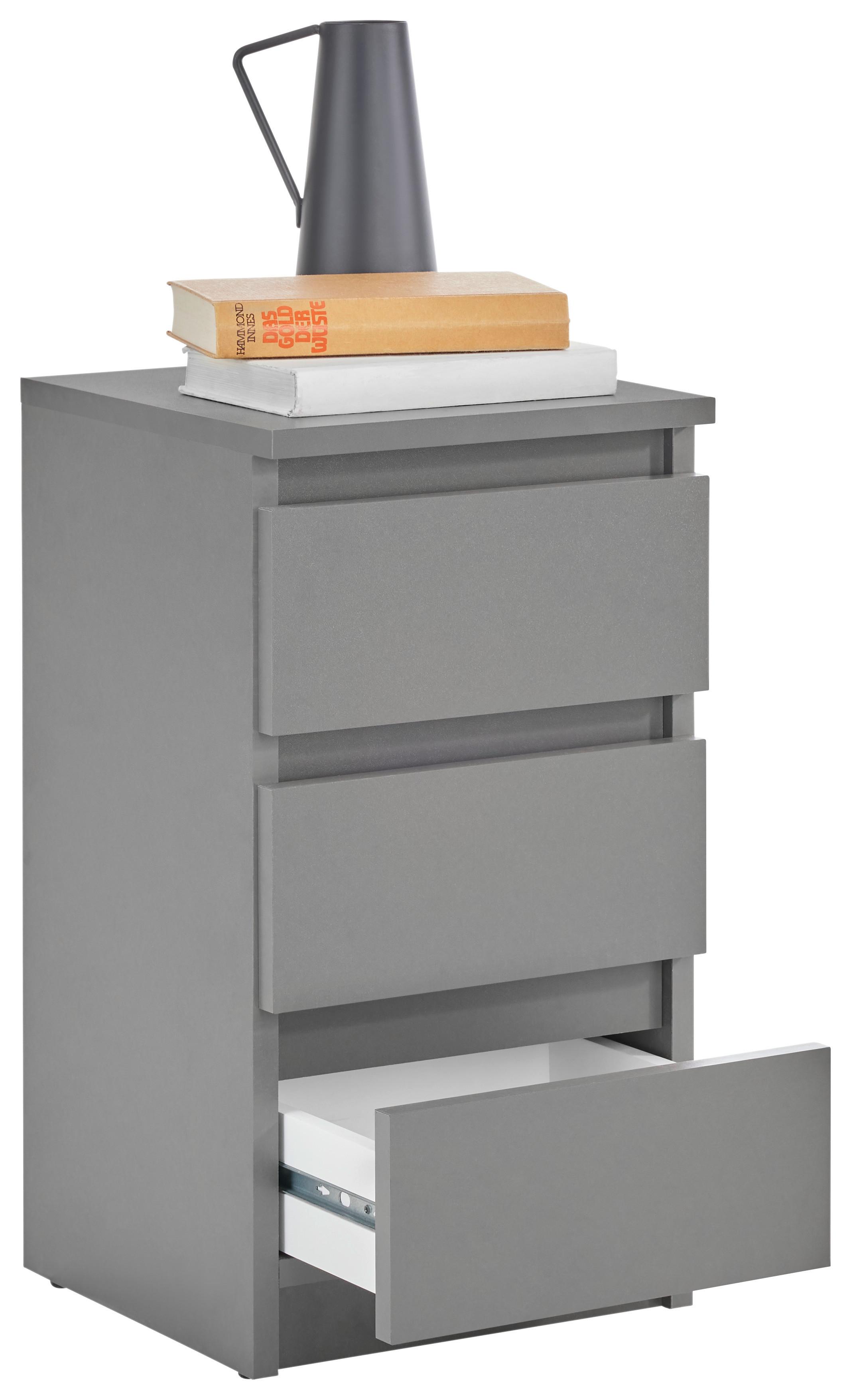 Nachtkästchen in Anthrazit - Anthrazit, KONVENTIONELL, Holzwerkstoff (30/55/31cm) - Based