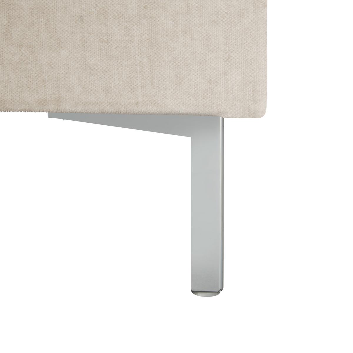 ŁÓŻKO BOXSPRING GRAZ - kremowy/kolor aluminiowy, Modern, tkanina (180/200cm) - MID.YOU