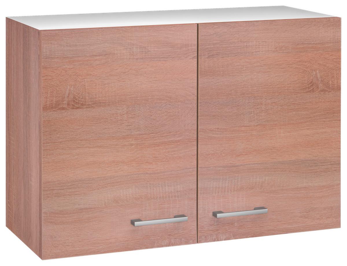 Kuhinjska Zgornja Omarica Samoa, Barva Hrasta - bela/barve aluminija, Konvencionalno, umetna masa/leseni material (80/54,8/32cm)