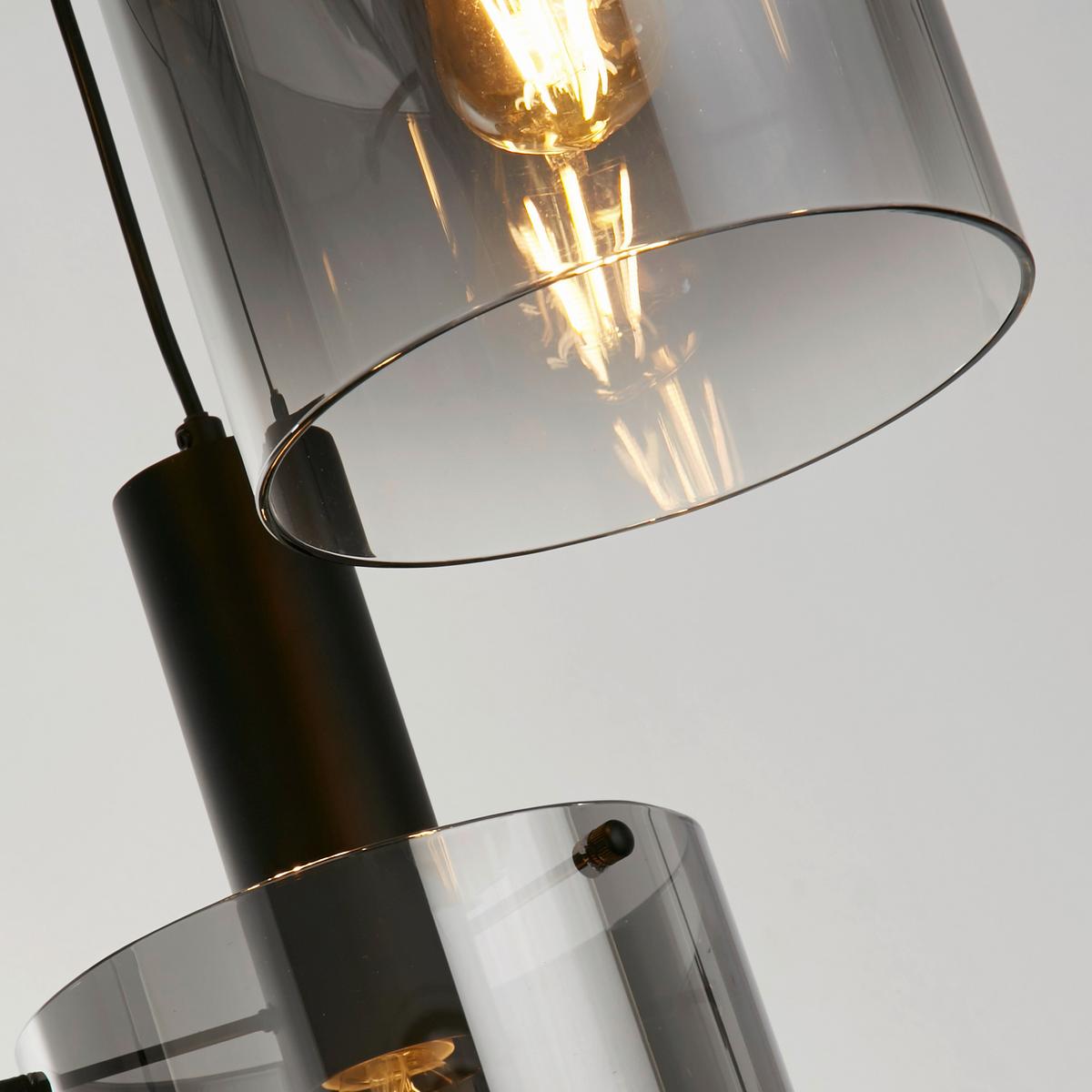 Függőlámpa 88910-3bk - fekete, Design, üveg/fém (42/35-150cm)