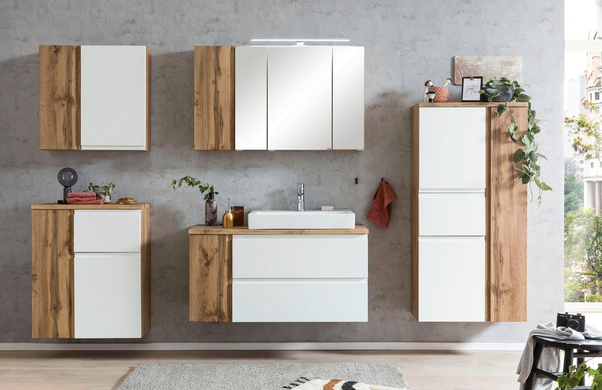 Hängeschrank Varese ca. 65x64 cm Weiß/Eiche - Eiche Wotan/Weiß, MODERN, Holzwerkstoff (65/64/20cm) - Held