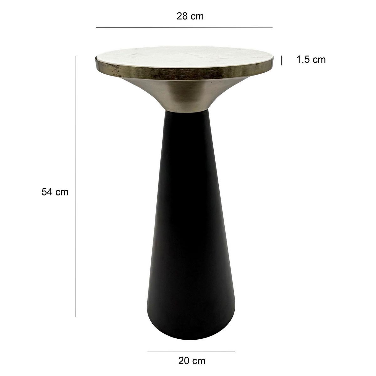 Beistelltisch Wl7.492 - Schwarz, Design, Stein/Metall (28/54/28cm) - Livetastic