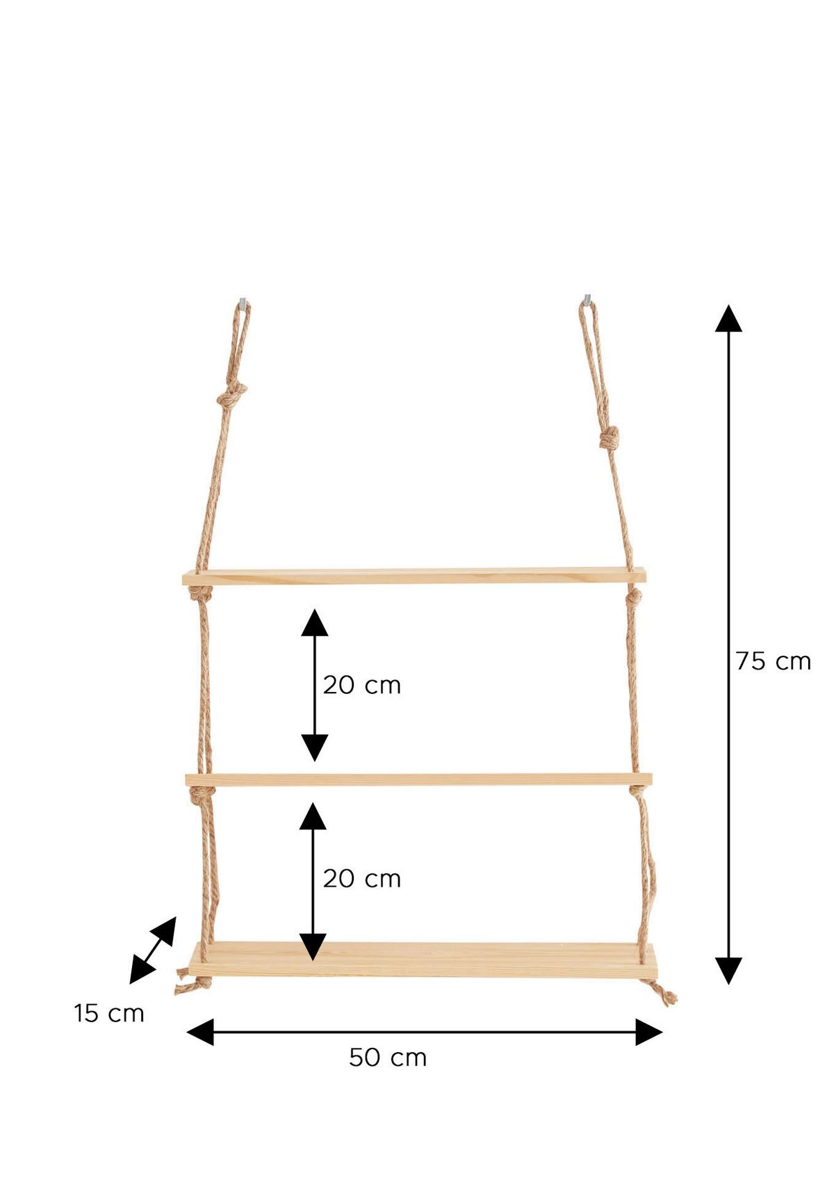 WANDREGAL KLEINMÖBEL - Eichefarben, Design, Holz (50/75/15cm) - MID.YOU