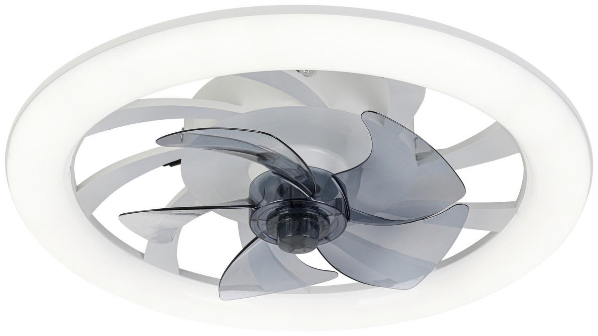 Ventilator de plafon Virti - alb/transparent, Modern, plastic (50/12cm) - Mömax