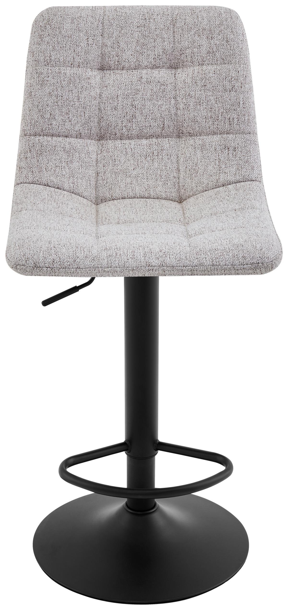 STOŁEK BAROWY JEFF -EXKLUSIV- - czarny/taupe, Design, metal/tkanina (43/90-112/47cm) - Stylife