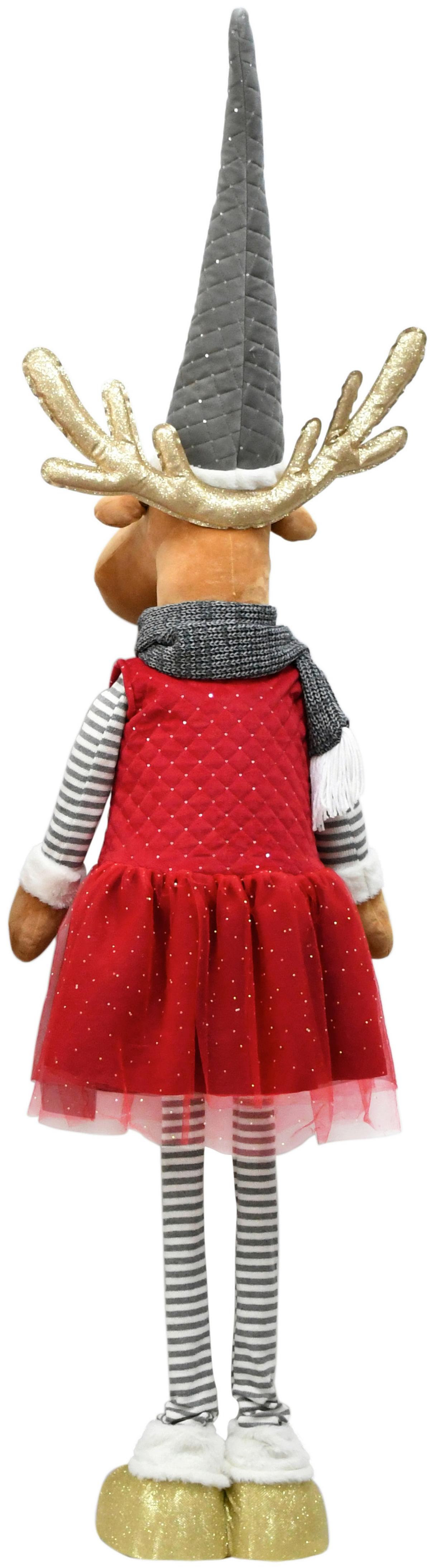 Dekorentier Kristina Grau/Rot/Goldfarben - Rot/Goldfarben, Kunststoff/Textil (50/140-185/32cm) - Mömax