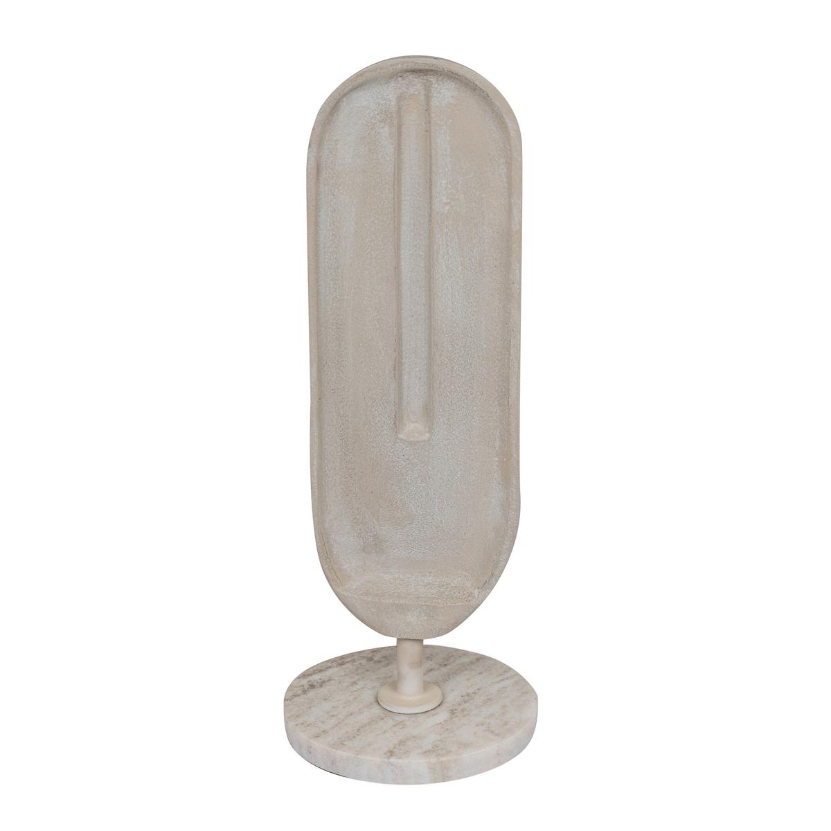 Skulptur Ahyv Beige - Beige, Basics, Stein/Metall (13/37/13cm)