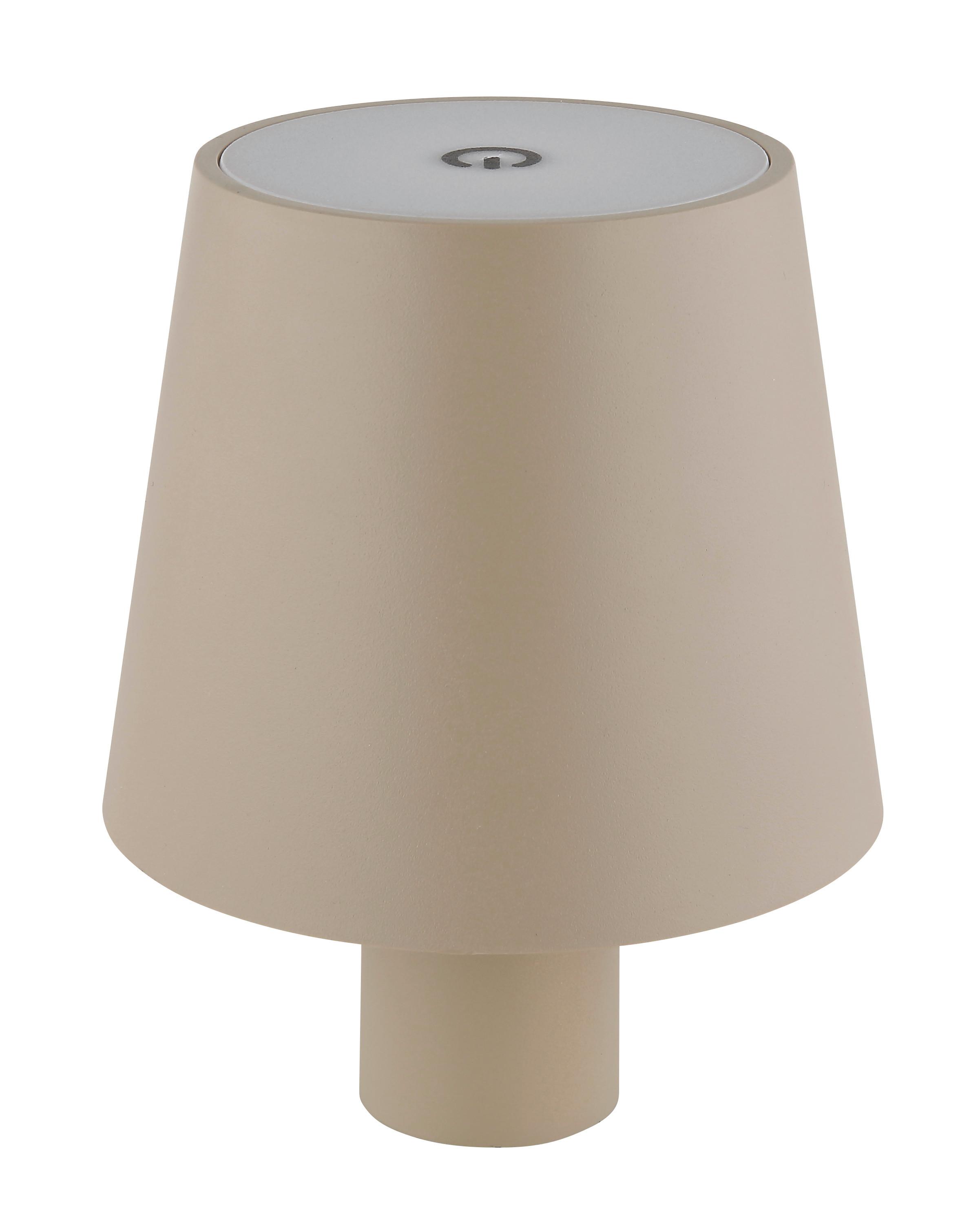 LED-Tischleuchte Vannie Opal/Sand max. 3 Watt - Sandfarben, Trend, Kunststoff/Metall (10,6/13cm) - Globo