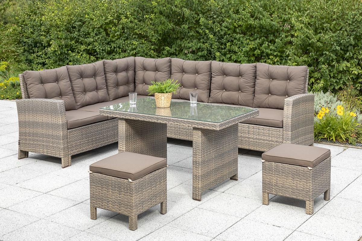 Vrtni Tabure Salerno - naravne barve/rjava, Romantika, kovina/umetna masa (40/40/40cm) - Gardenson