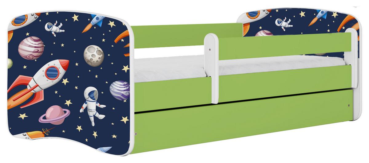 Otroška Postelja Babydreams, Bela, Zelena, 80x160cm - zelena/bela, Moderno, tekstil/leseni material (80/160cm) - MID.YOU