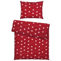 Bettwäsche Stars in Rot ca. 160x210cm - Rot, Konventionell, Textil (160/210cm) - Modern Living