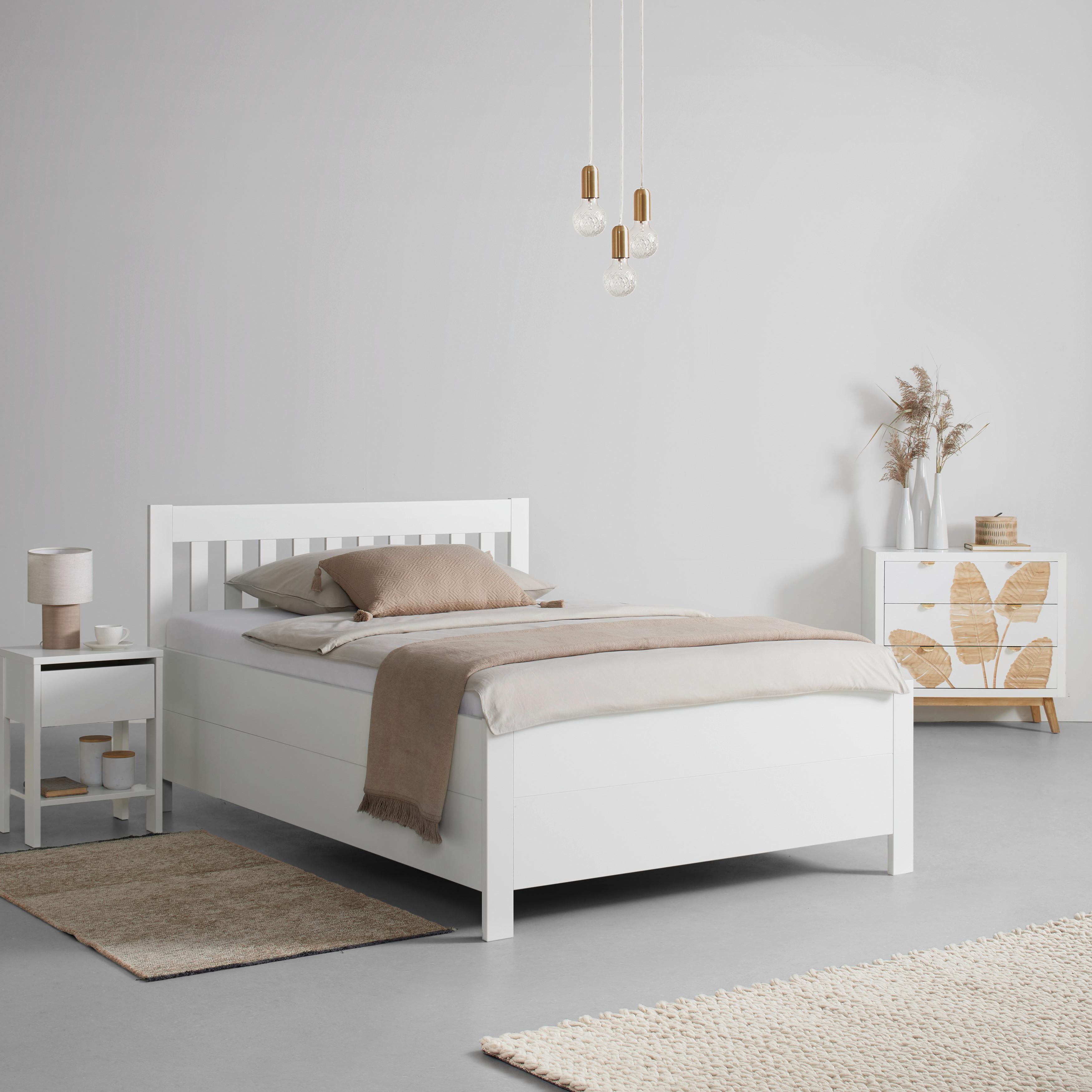 SÄNG MED FÖRVARING NIZZA - vit, Romantik / Lanthus, trä (140/200cm) - Mömax
