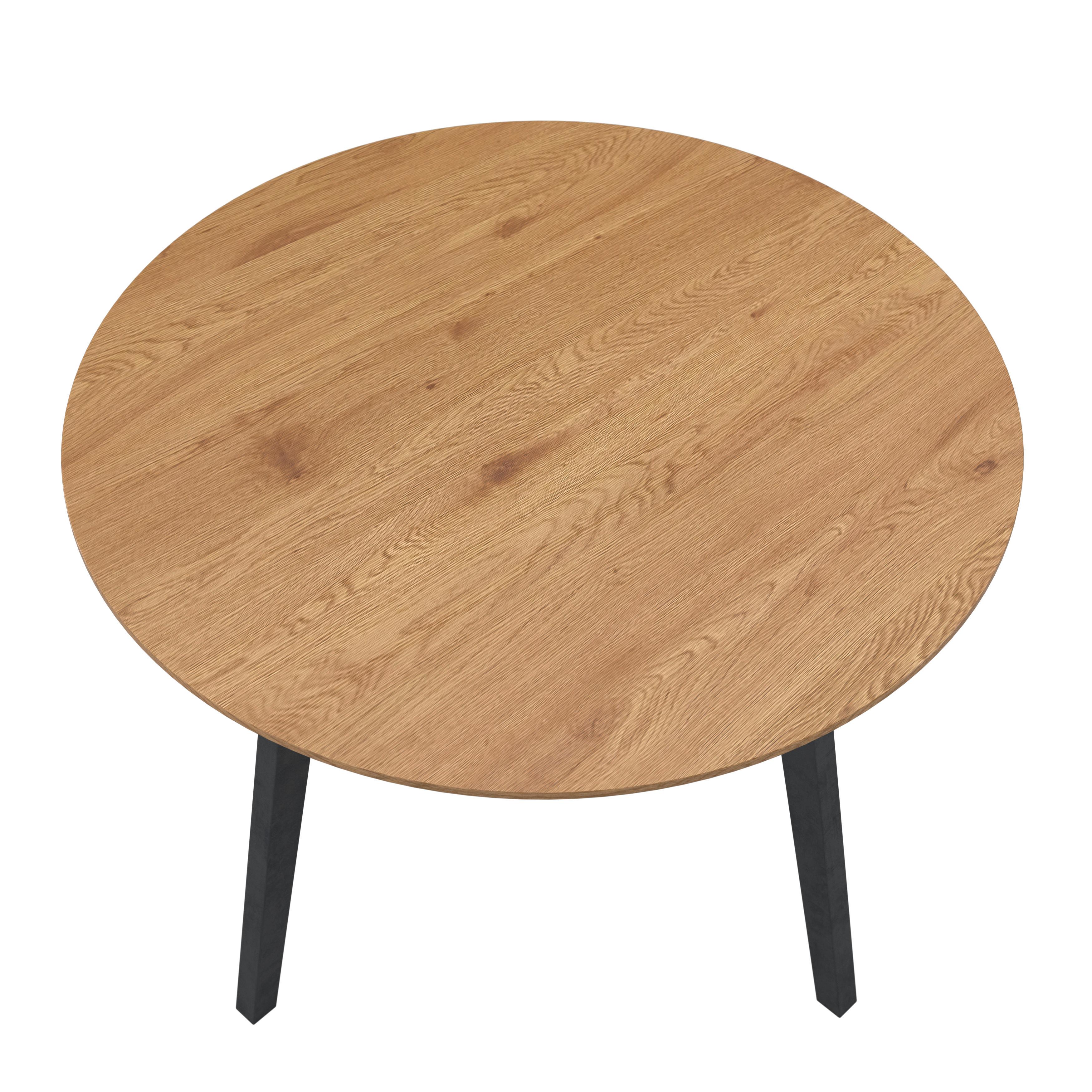 MATBORD ELIAN - svart/ekfärgad, Modern, metall/trämaterial (120/120/76cm) - Bessagi Home