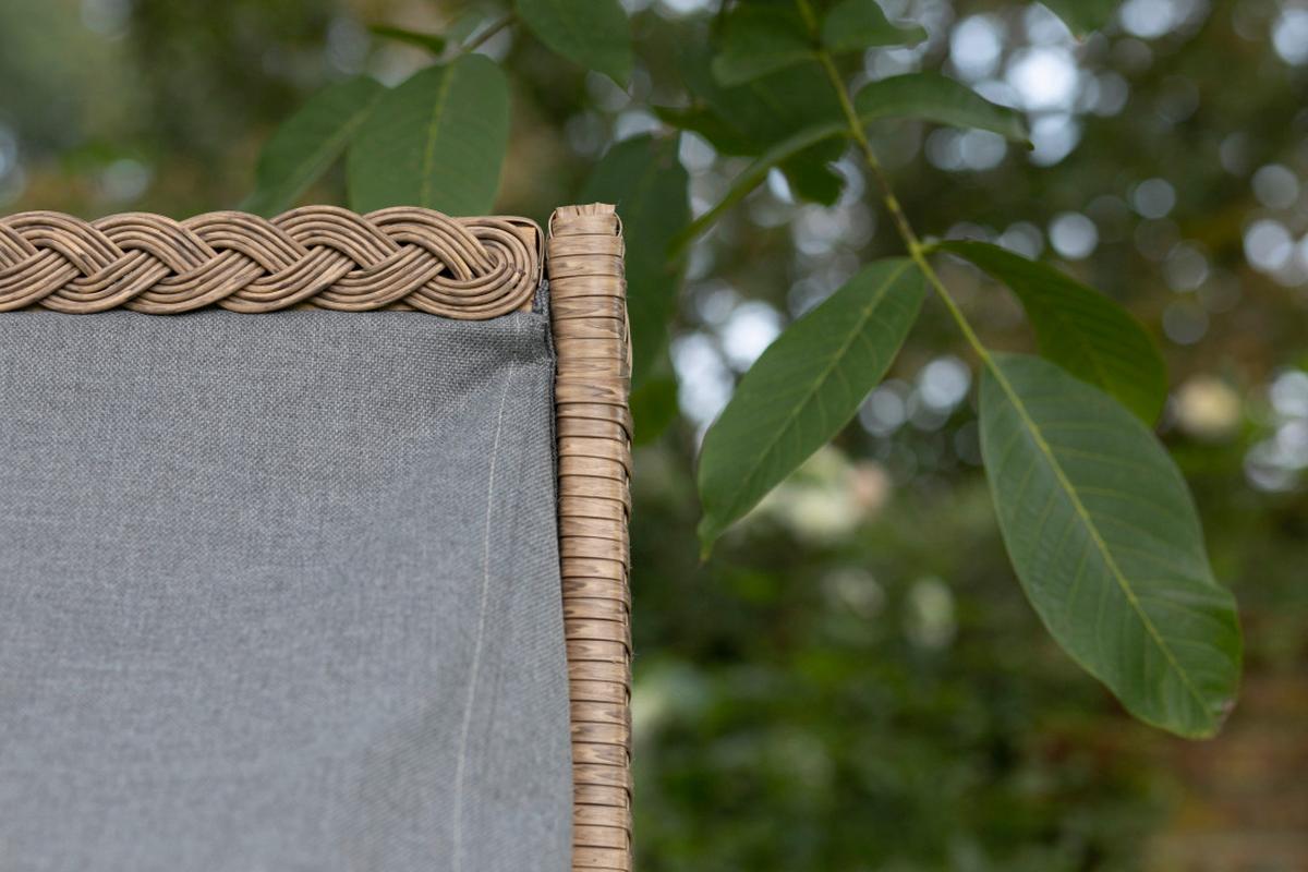 Strandkorb Trend ca. 120x155x80 cm Grau/Beige - Beige/Grau, Basics, Holz/Textil (120/155/80cm)