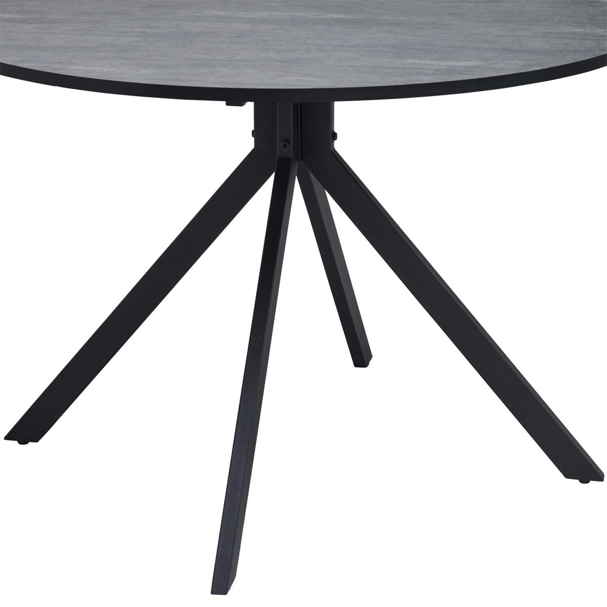 Jedilna Miza Lennox, Siva, Ø 110cm - siva/črna, Konvencionalno, kovina/leseni material (110/110/76cm) - MID.YOU