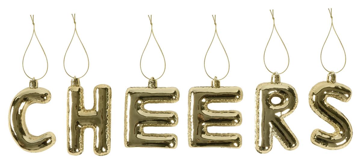 Christbaumanhänger Cheers Goldfarben - Goldfarben, Kunststoff - Mömax