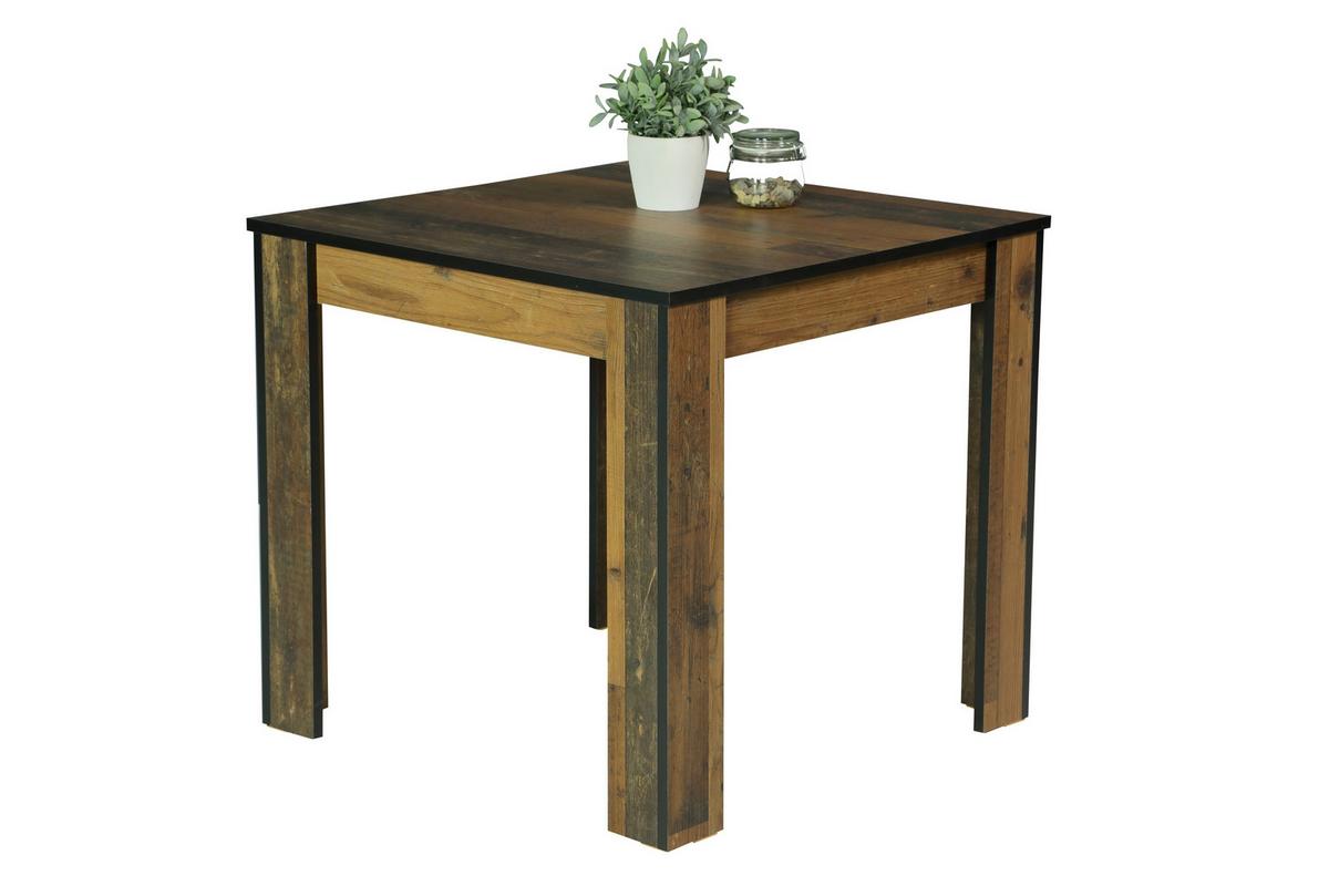 TISCHGRUPPE ERIKA G - Alteiche/Anthrazit, MODERN, Holzwerkstoff/Textil (80/76/80cm) - MID.YOU