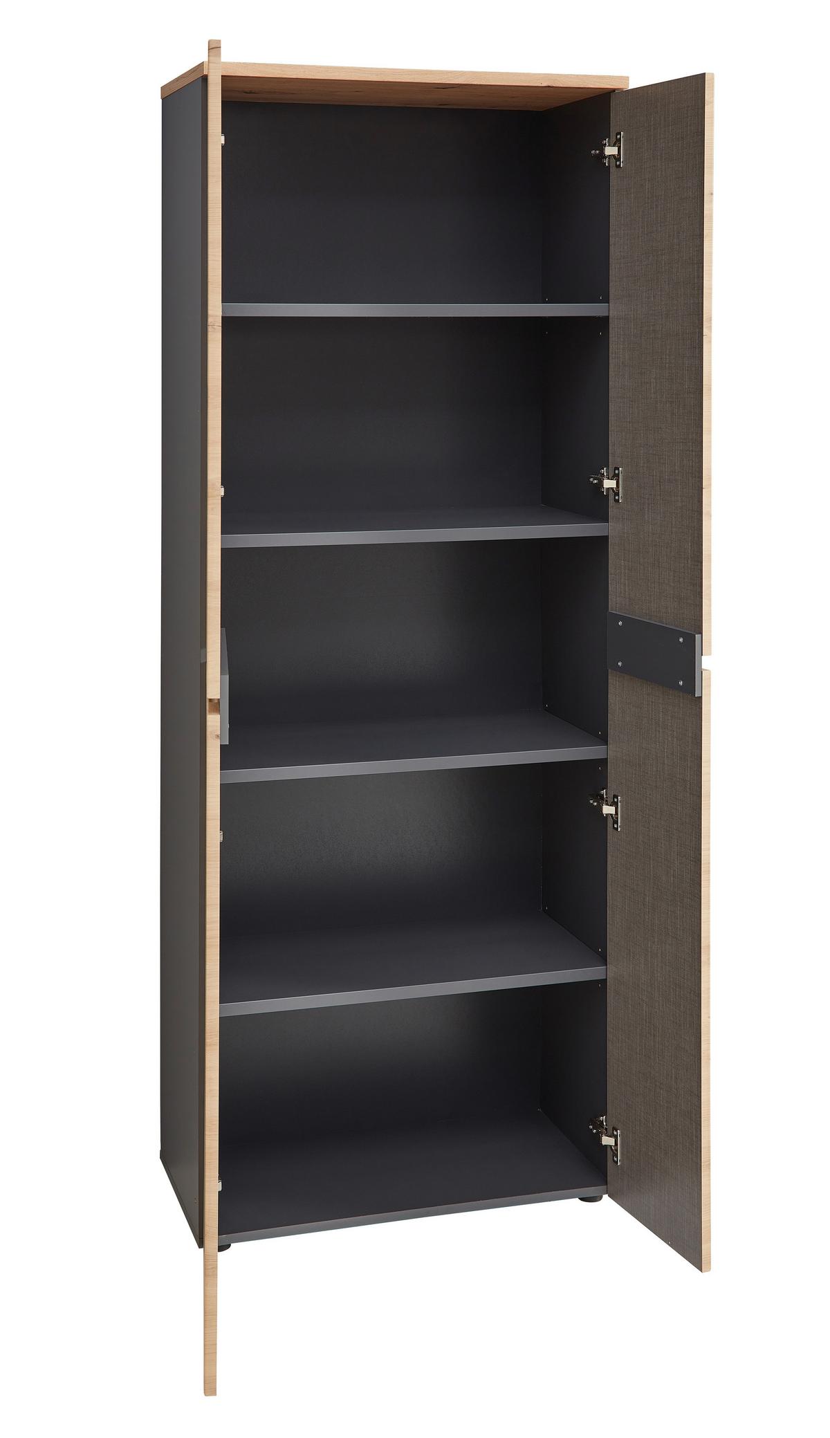 Regalkombination Memphis in Eiche Artisan/Graphitfarben - Graphitfarben/Eiche Artisan, MODERN, Holzwerkstoff (75/197/38cm) - Premium Living
