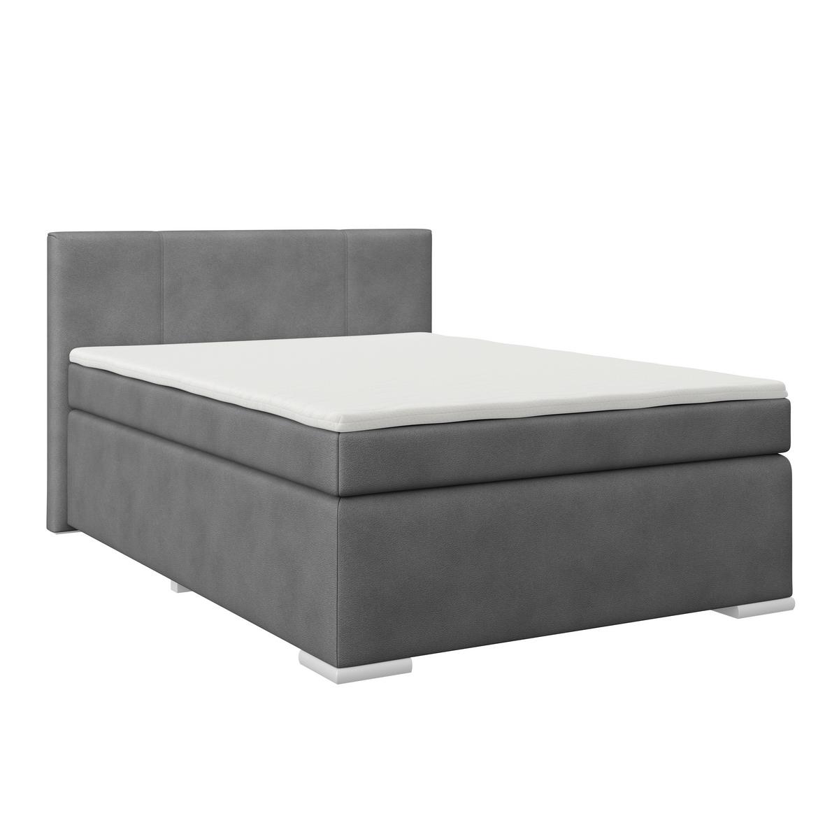 Boxspring Krevet Mira - tamno siva, Konvencionalno, metal/tekstil (140/200cm) - Best Price