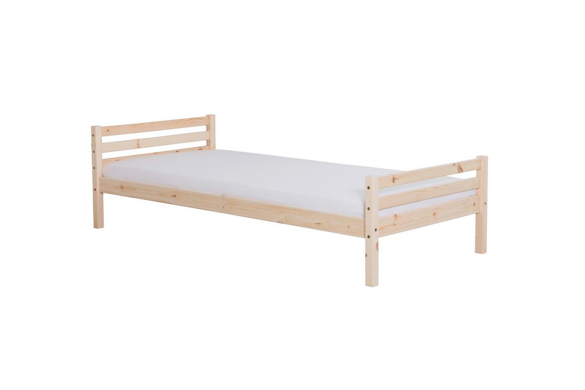 Postelja Nadine, 90x200, Bor, Masivno - barve bora, Konvencionalno, les (90/200cm) - MID.YOU