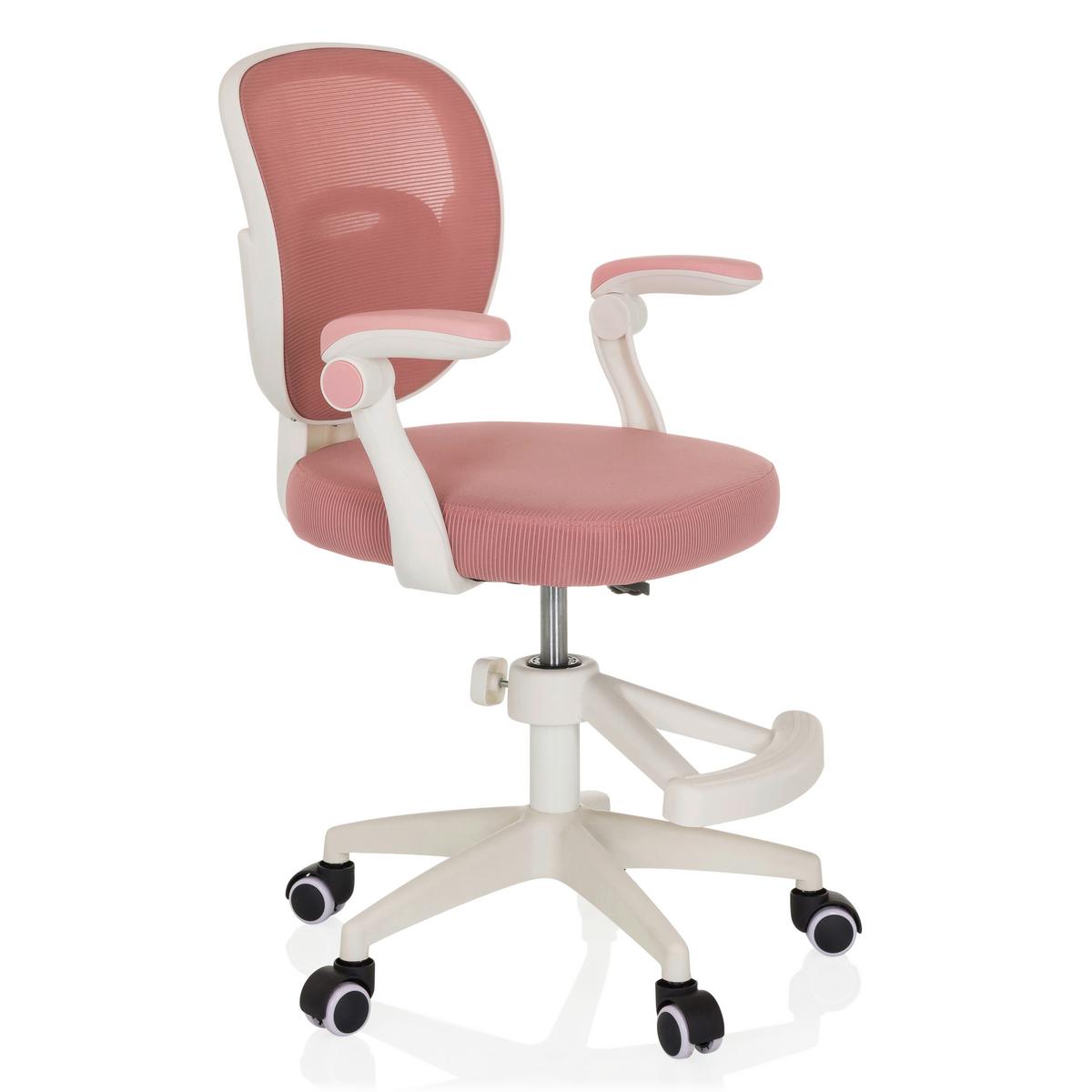 Mladinski Vrtljivi Stol Kiddy Smart, Roza - roza/bela, Moderno, umetna masa/tekstil (61/84-97/55cm) - MID.YOU