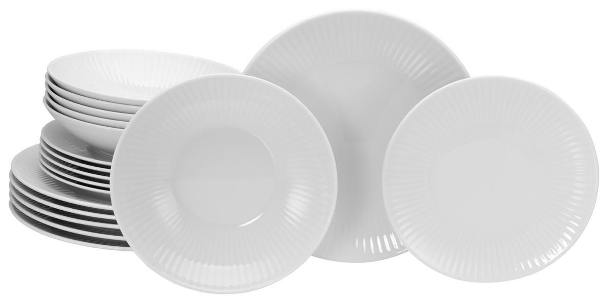 Jedilni Servis Valencia, 18-Delni - bela, Design, keramika - Creatable