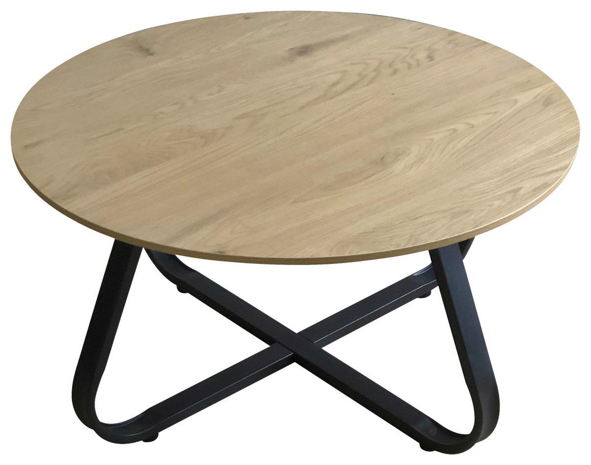 Stolić Lennox - prirodne boje/crna, Moderno, drvni materijal/metal (80/38cm) - Modern Living