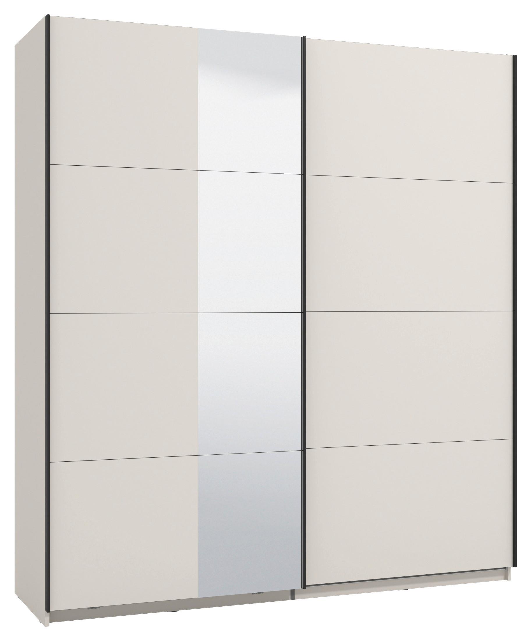 GARDEROB MED SKJUTDÖRRAR GARD 200 -TOP- - svart/kashmir, Klassisk, metall/trämaterial (195/217/61cm) - Mömax