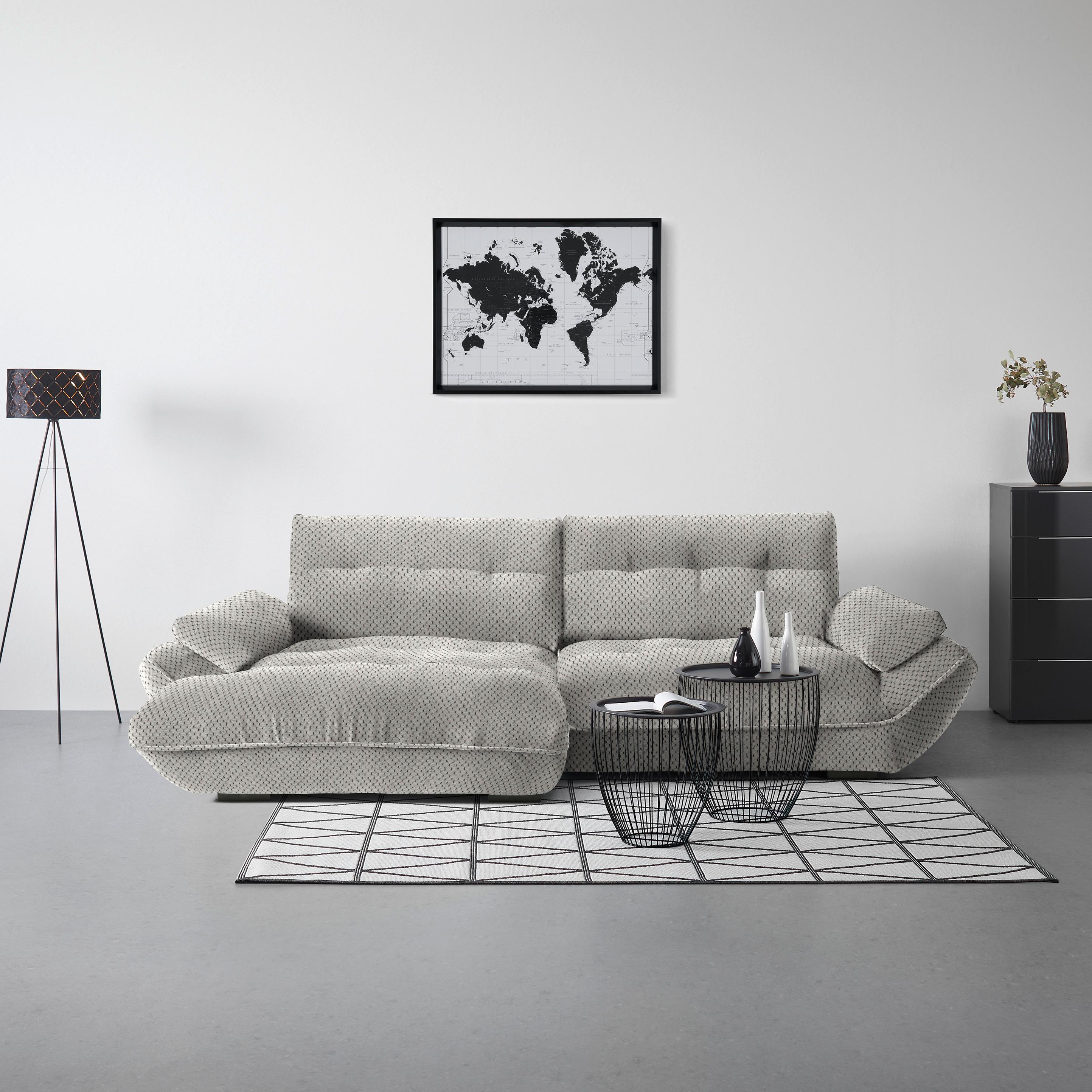 Wohnlandschaft Vivo Lavagrau - Lavagrau/Schwarz, MODERN, Kunststoff/Textil (179/63/317cm) - Premium Living