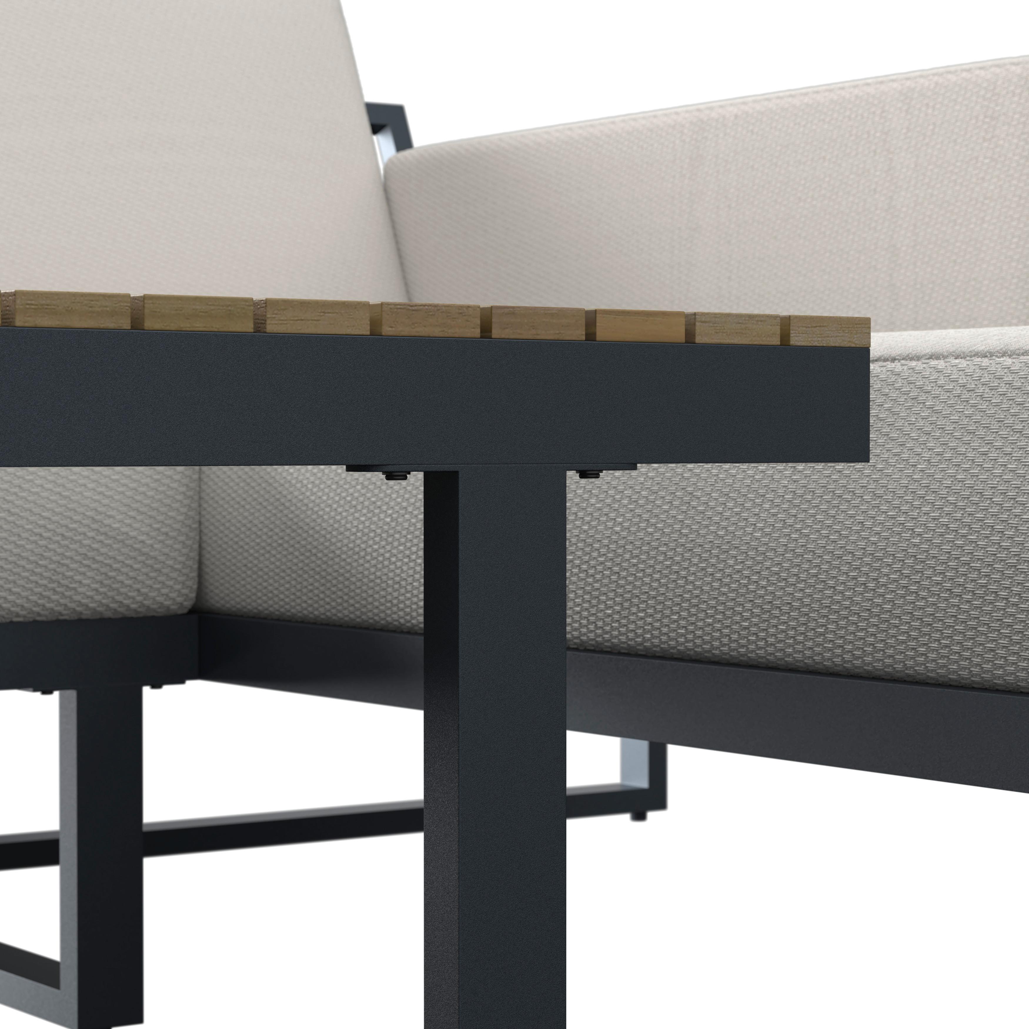 LOUNGEGRUPP MARLA - svart/akaciefärgad, Modern, metall/trä - Bessagi Garden