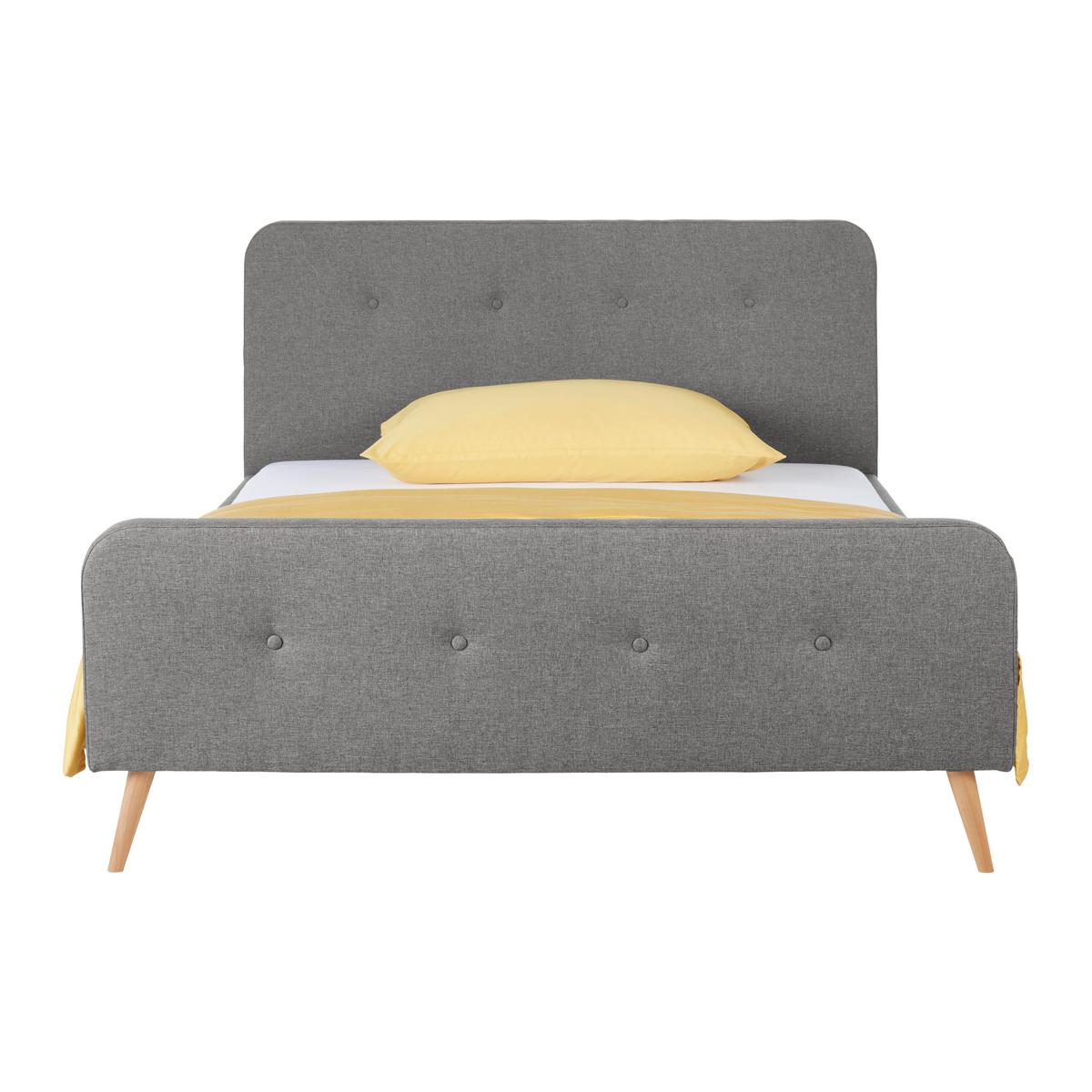 Polsterbett Barleta Dunkelgrau ca. 120x200cm - Dunkelgrau/Naturfarben, MODERN, Holz/Textil (120/200cm) - Mömax